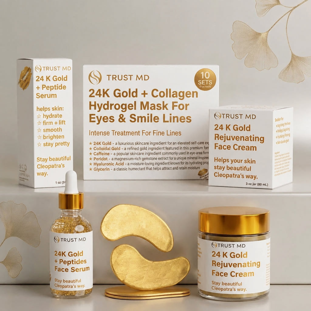 フェイスクリーム 24k gold cream set 24K Gold Set - The Ultimate Goddess Trio – TrustMD | Skincare Science