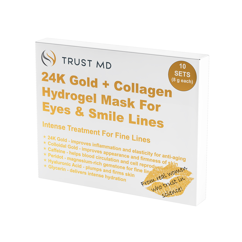 24K Gold + Collagen Hydrogel Mask Treatment For Eyes and Smile Lines